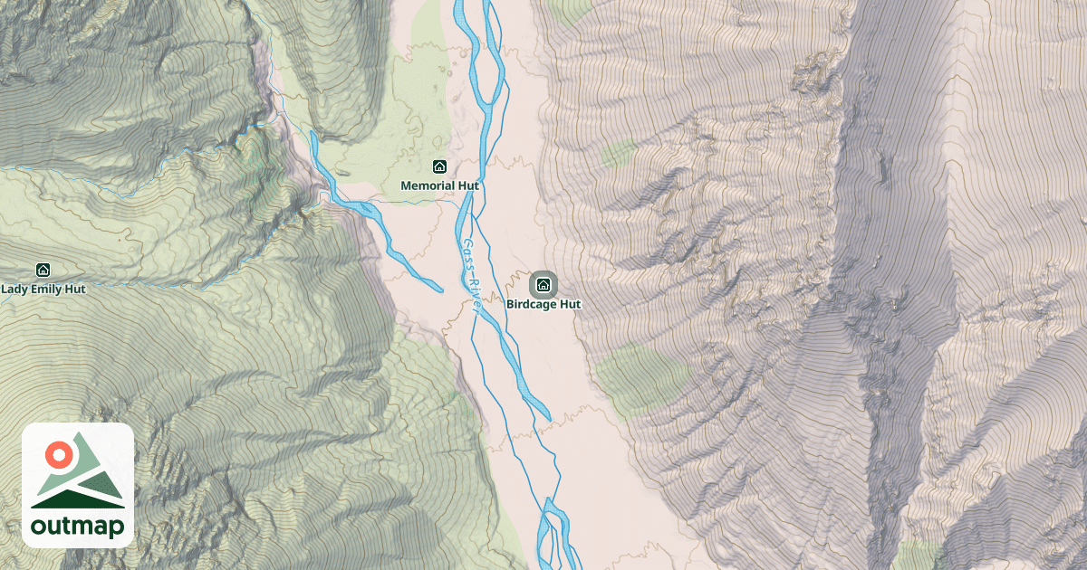 Map of Birdcage Hut