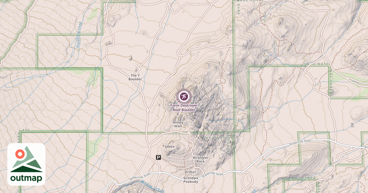 Map of Form Destroyer Roof Boulder