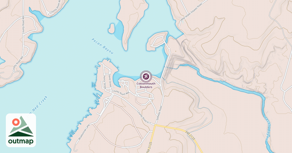 Map of Cottonmouth Boulders