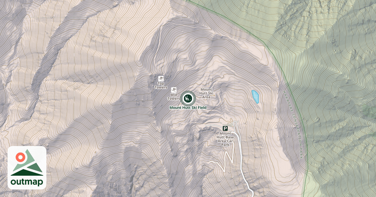 Map of Mount Hutt Ski Field