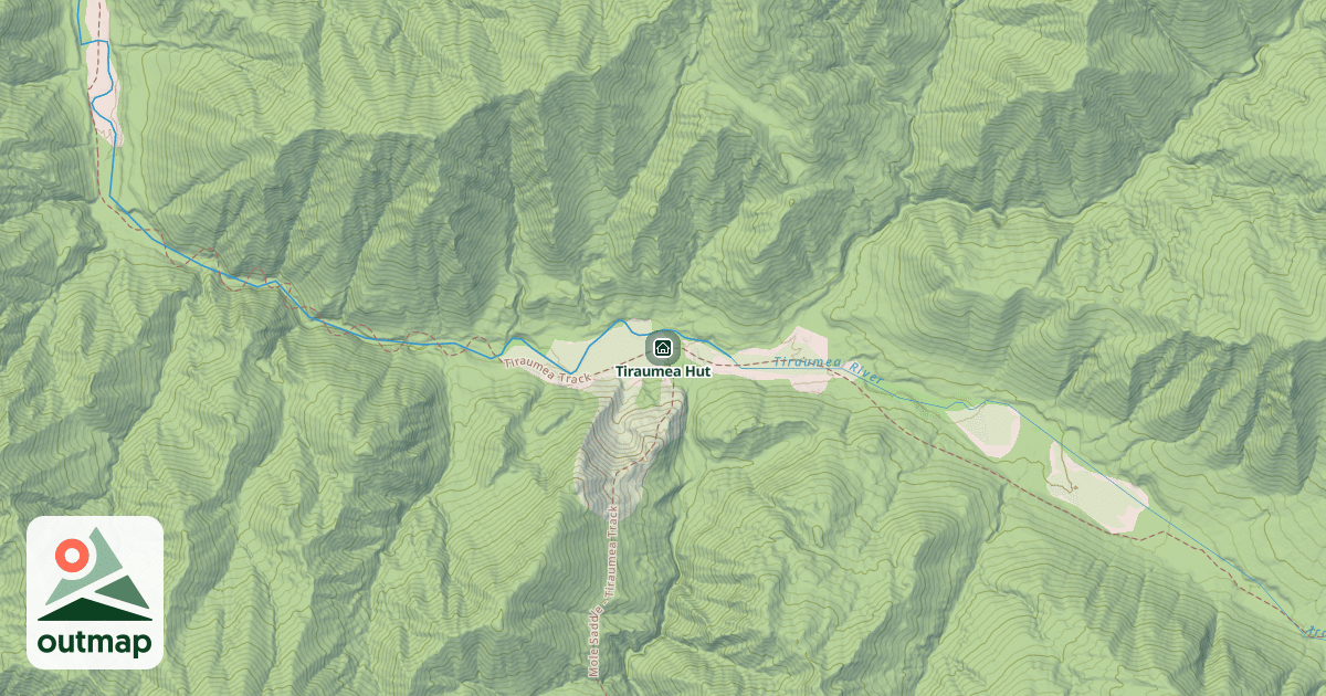 Map of Tiraumea Hut