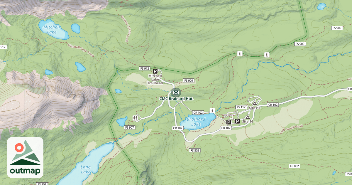 Map of CMC Brainard Hut