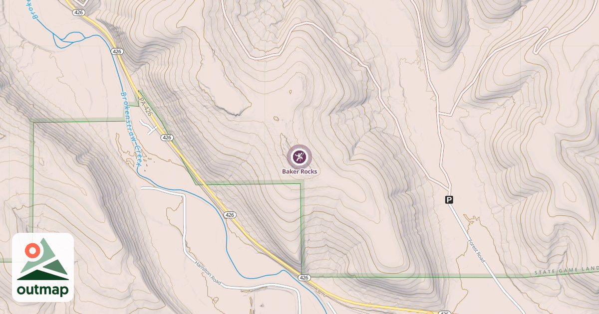 Map of Baker Rocks