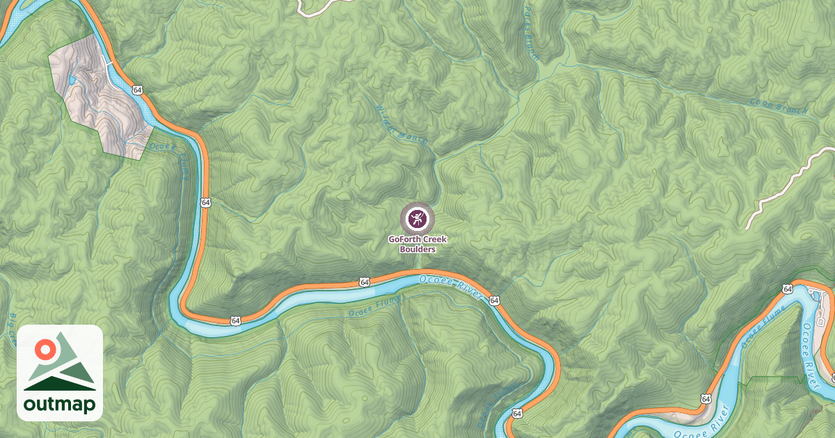 Map of GoForth Creek Boulders