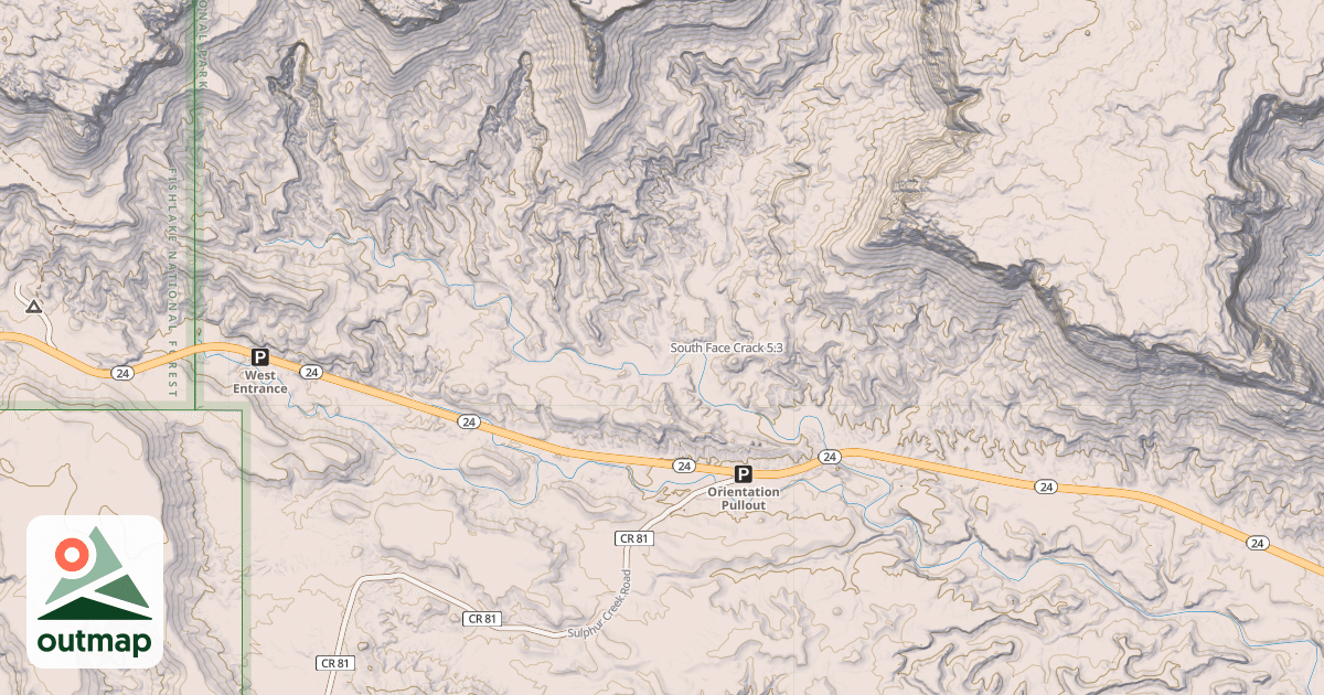 Map of South Face Crack