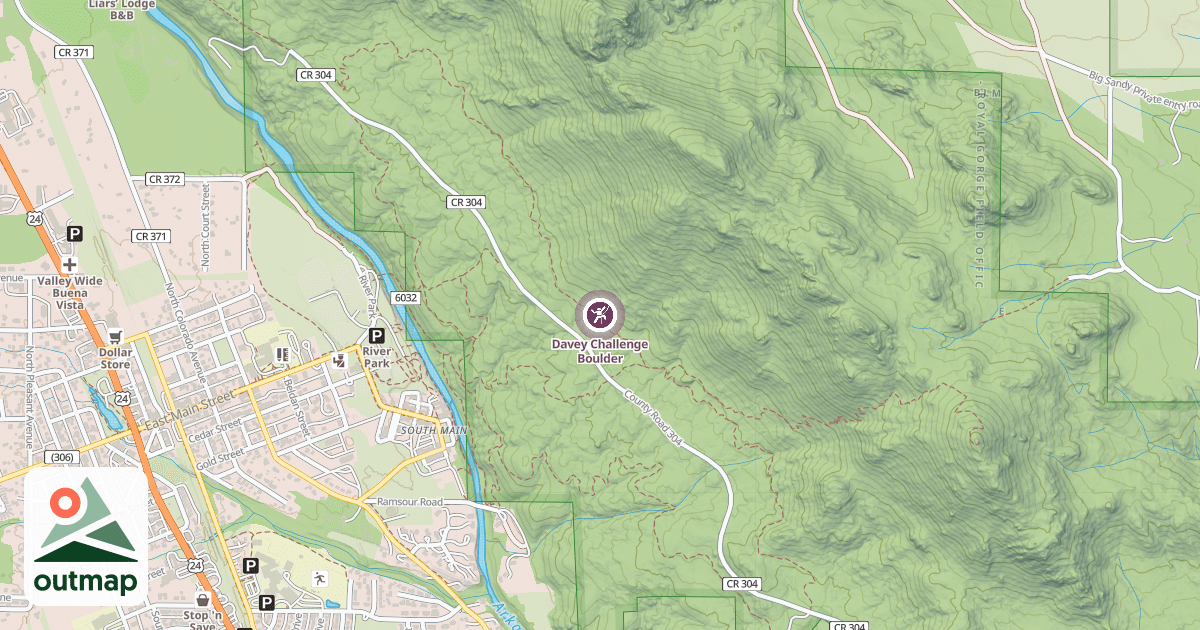 Map of Davey Challenge Boulder