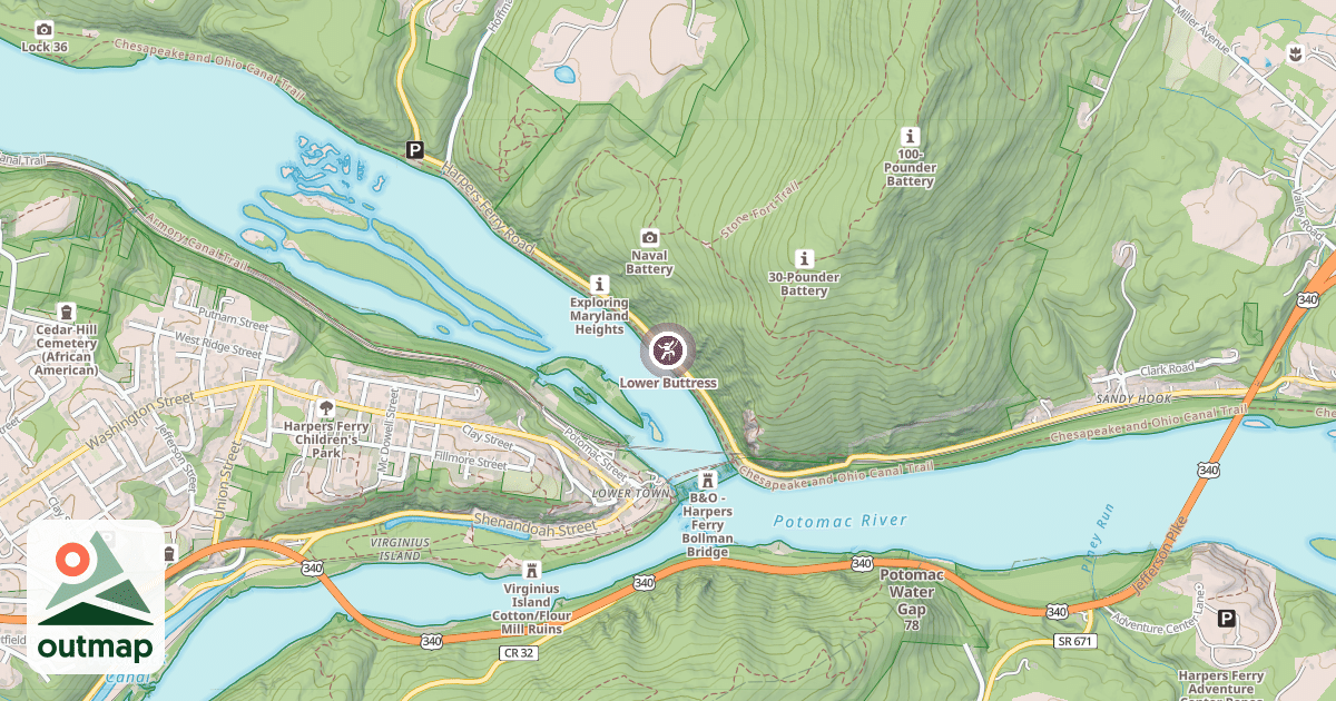 Map of Lower Buttress