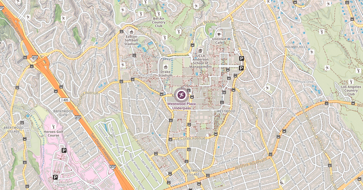 Map preview of Westwood Plaza Underpass