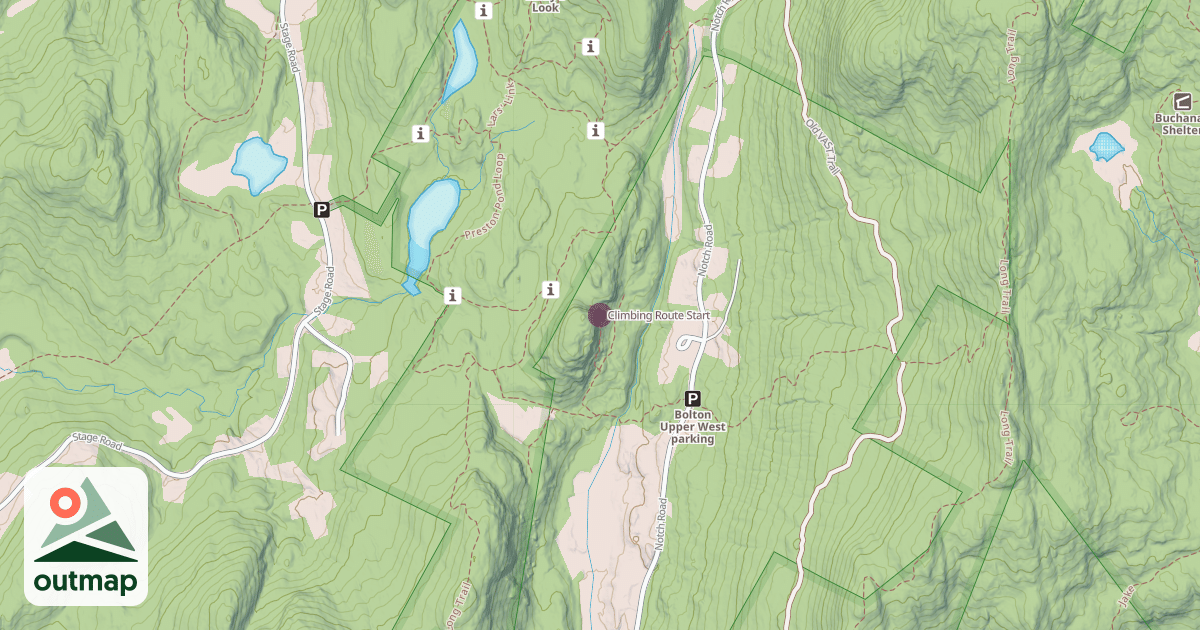 Map of Climbing Route Start
