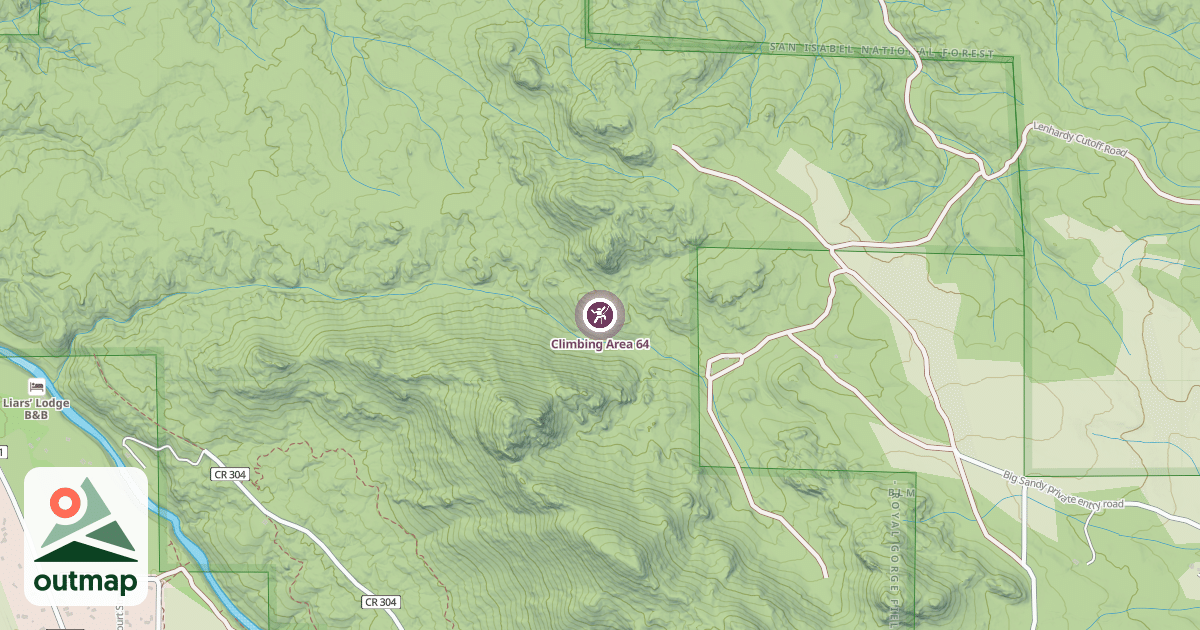 Map of Climbing Area 64