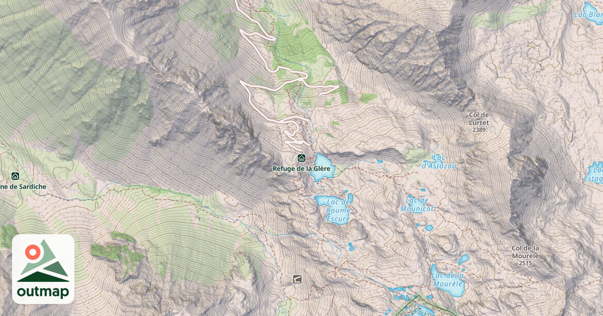 Map of Refuge de la Glère
