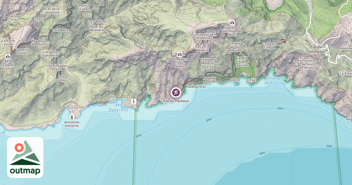 Map of Pas du Pêcheur