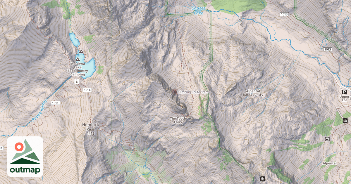 Map of Climbing Route Start