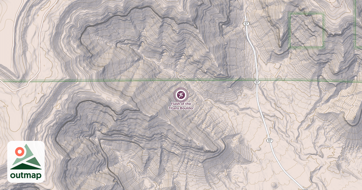 Map of Flash of the Titans Boulder