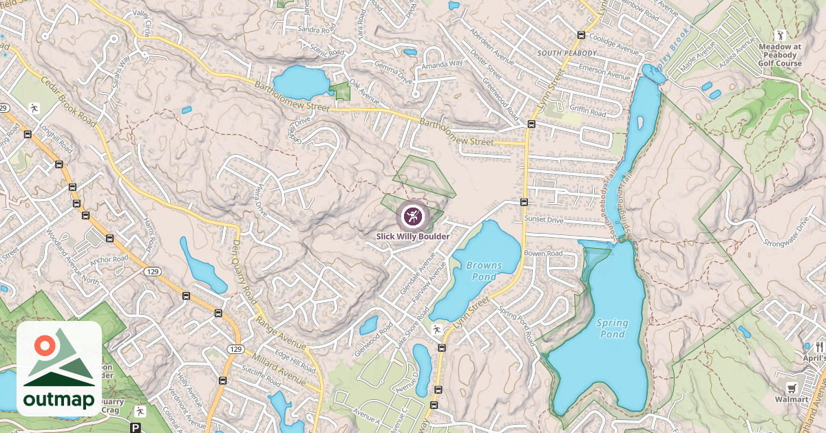 Map of Slick Willy Boulder