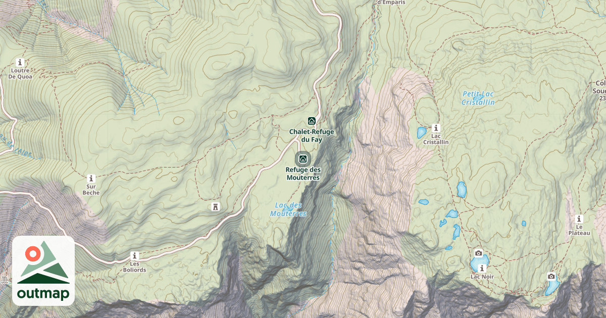 Map of Refuge des Mouterres