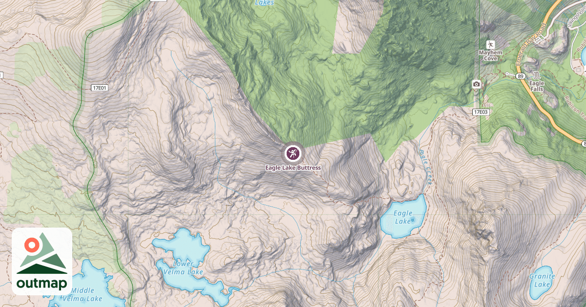 Map of Eagle Lake Buttress