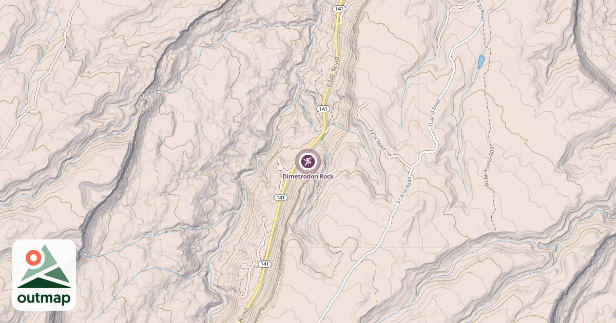 Map of Dimetrodon Rock