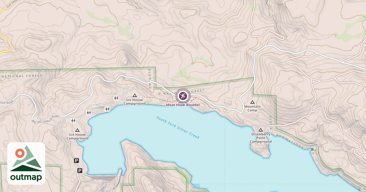 Map of Meat Hook Boulder
