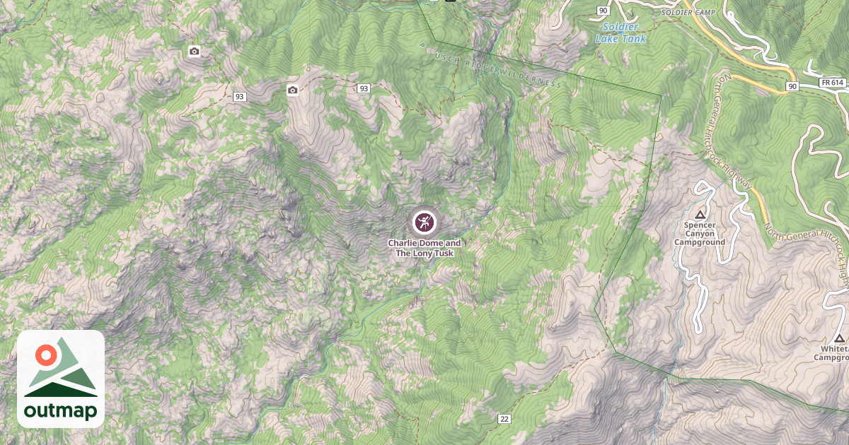 Map of Charlie Dome and The Lony Tusk