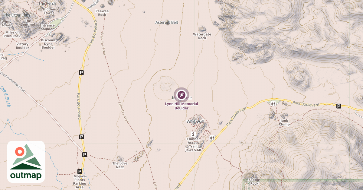 Map of Lynn Hill Memorial Boulder