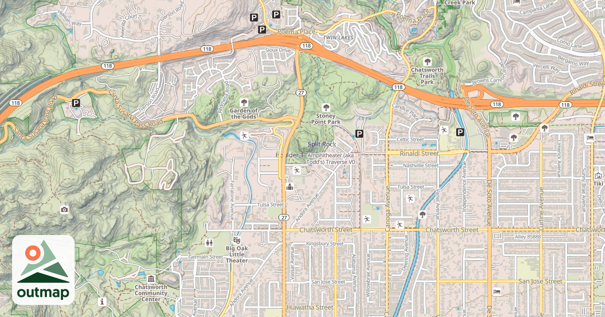 Map of Amphitheater (aka Todd's) Traverse