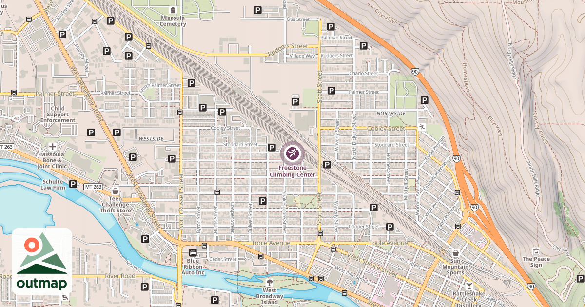 Map of Freestone Climbing Center