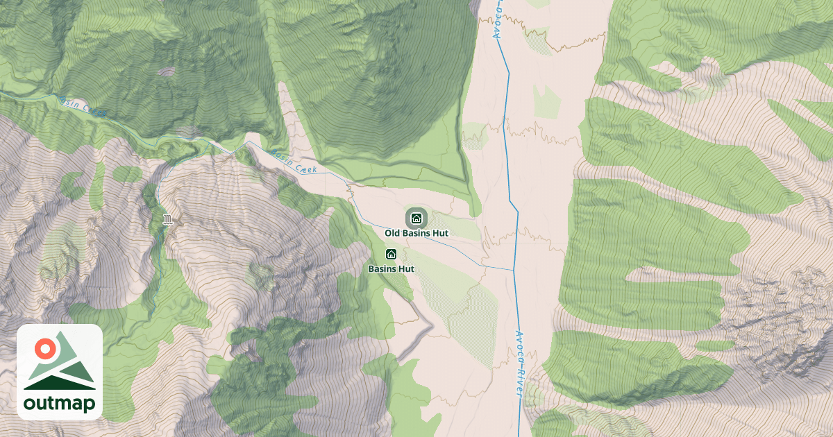 Map of Old Basins Hut