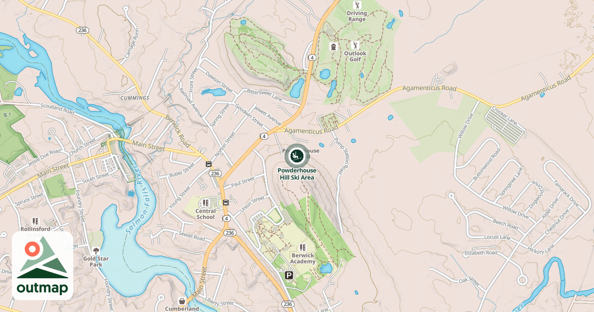 Map of Powderhouse Hill Ski Area