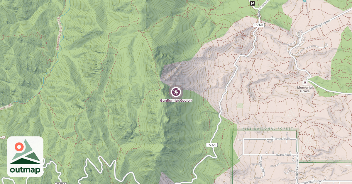 Map of GunRunner Couloir