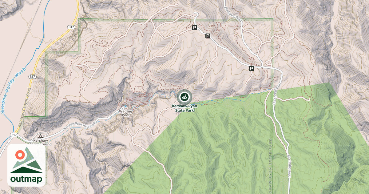 Map of Kershaw-Ryan State Park