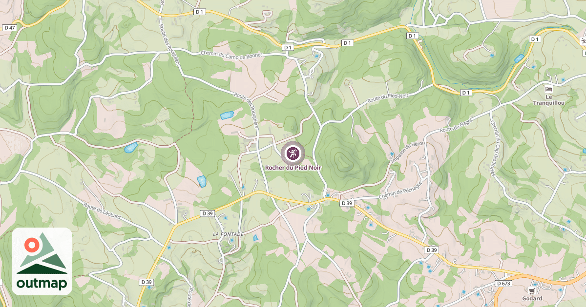 Map of Rocher du Pied Noir