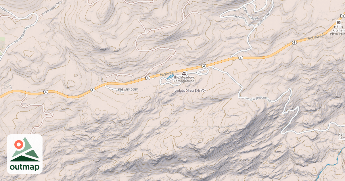 Map of Ledges Direct Exit