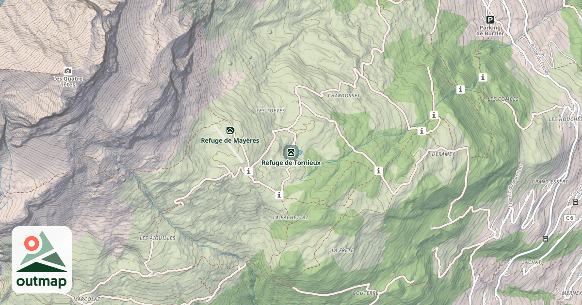 Map of Refuge de Tornieux