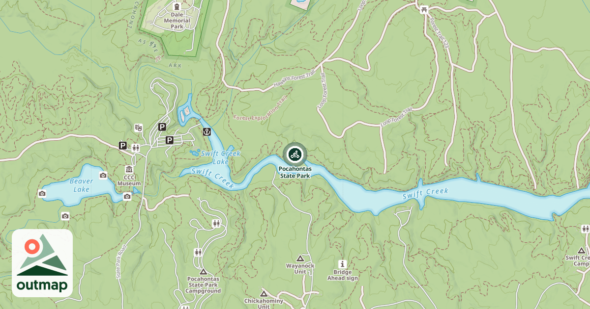 Map of Pocahontas State Park