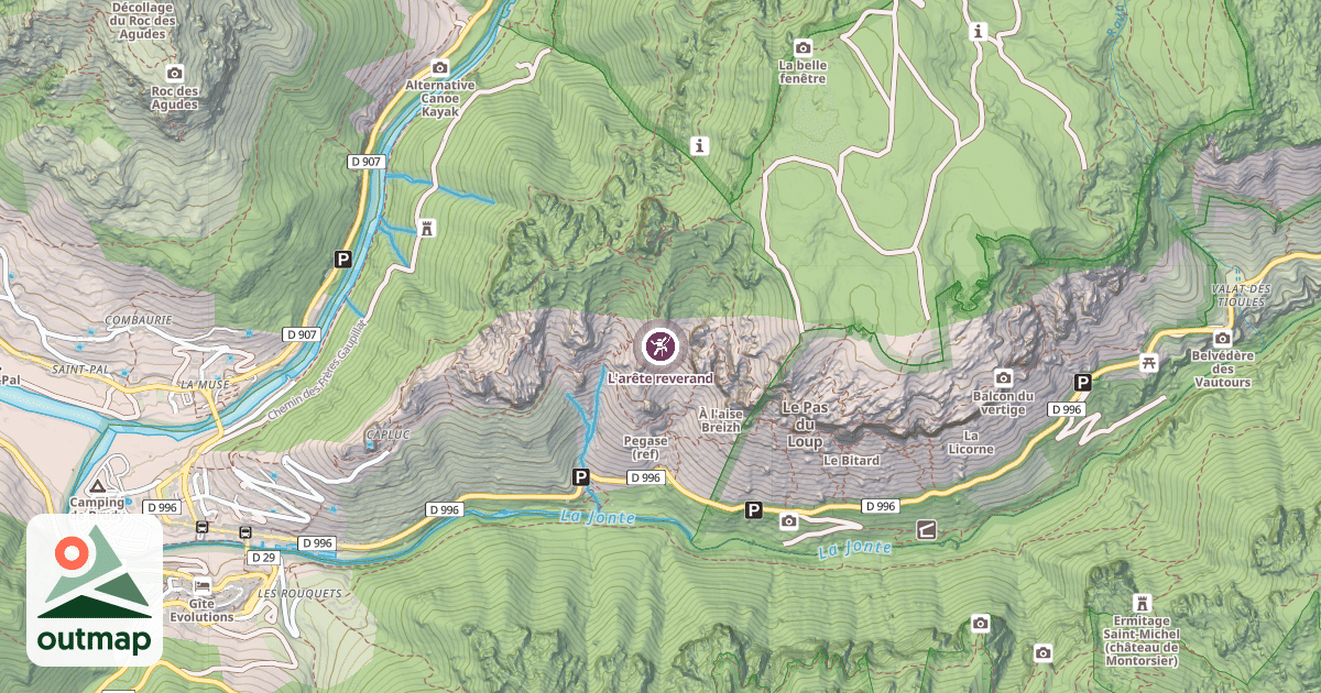 Map of L'arête reverand
