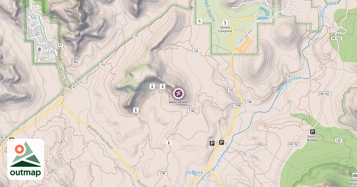 Map of Mescal Mtn