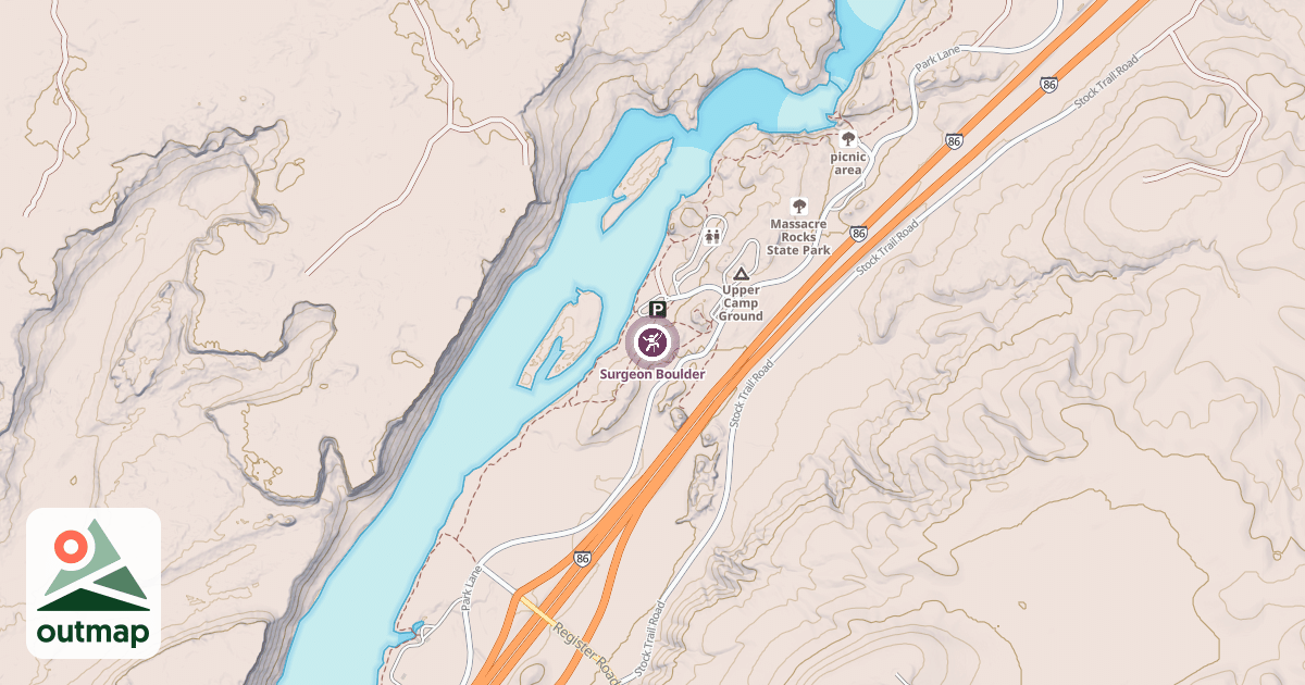 Map of Surgeon Boulder