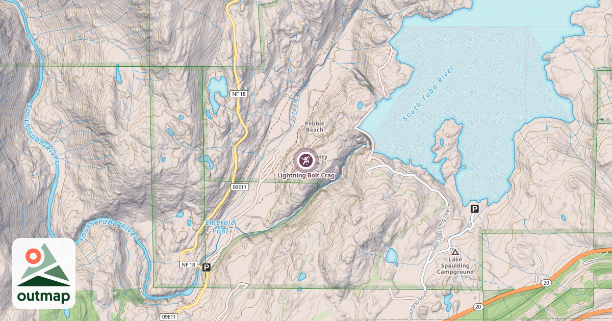 Map of Lightning Bolt Crag