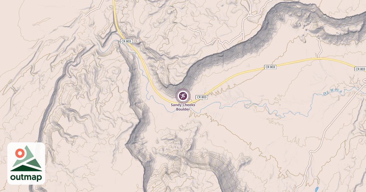 Map of Sandy Cheeks Boulder