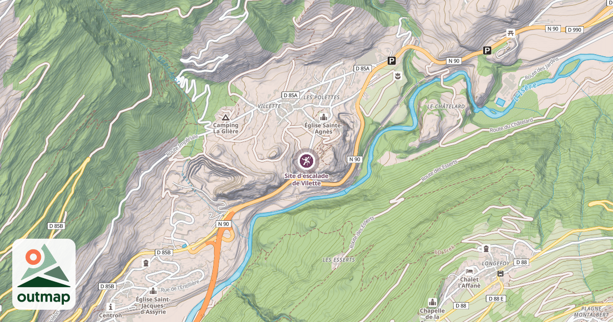 Map of Site d'escalade de Vilette