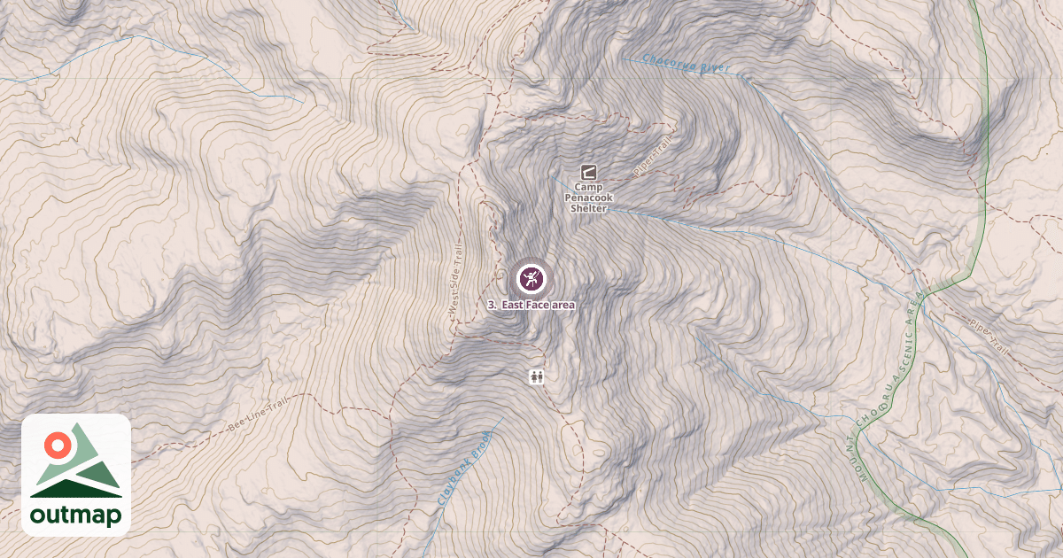 Map of 3.  East Face area