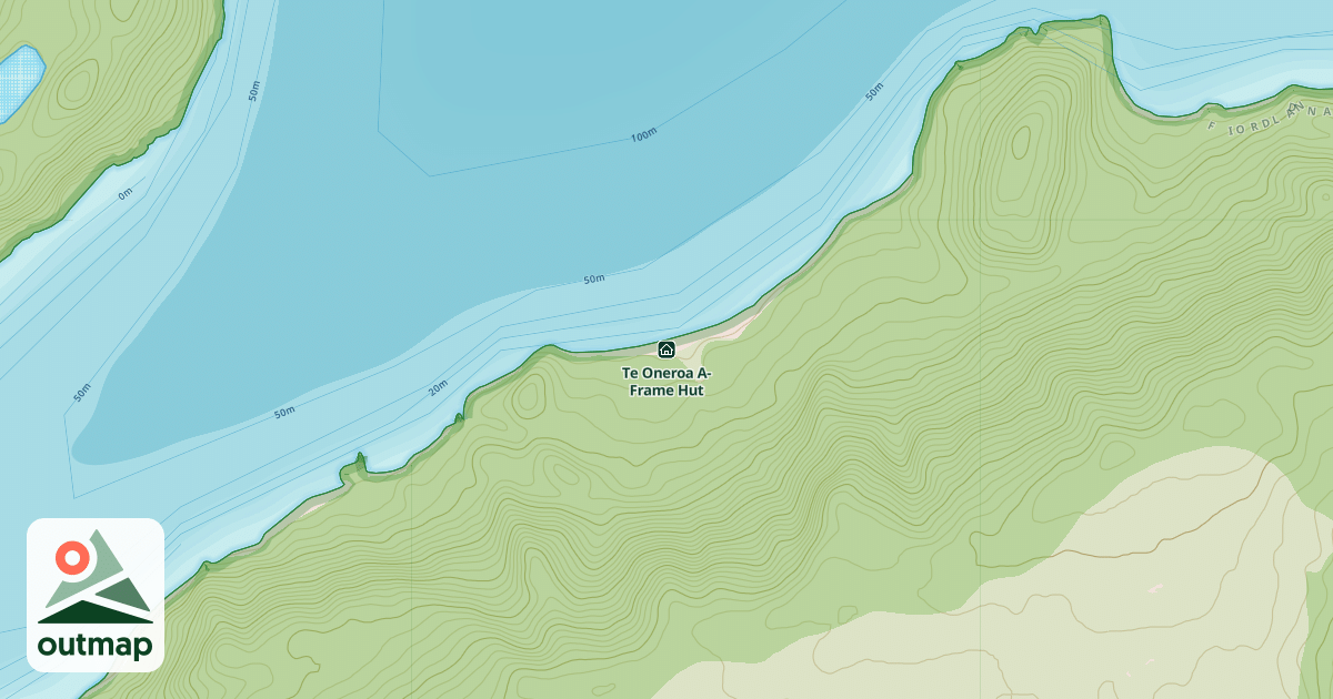 Map of Te Oneroa A-Frame Hut