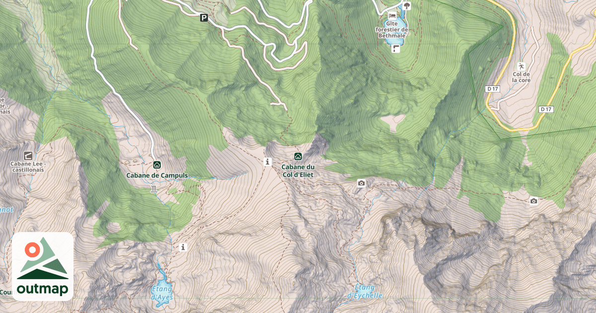 Map of Cabane du Col d'Eliet