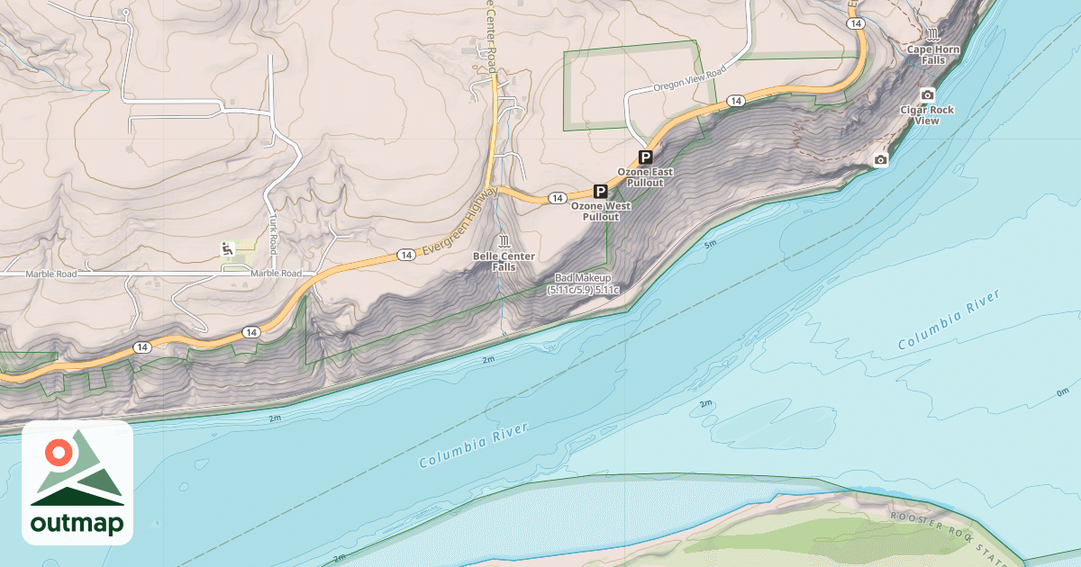 Map of Bad Makeup (5.11c/5.9)