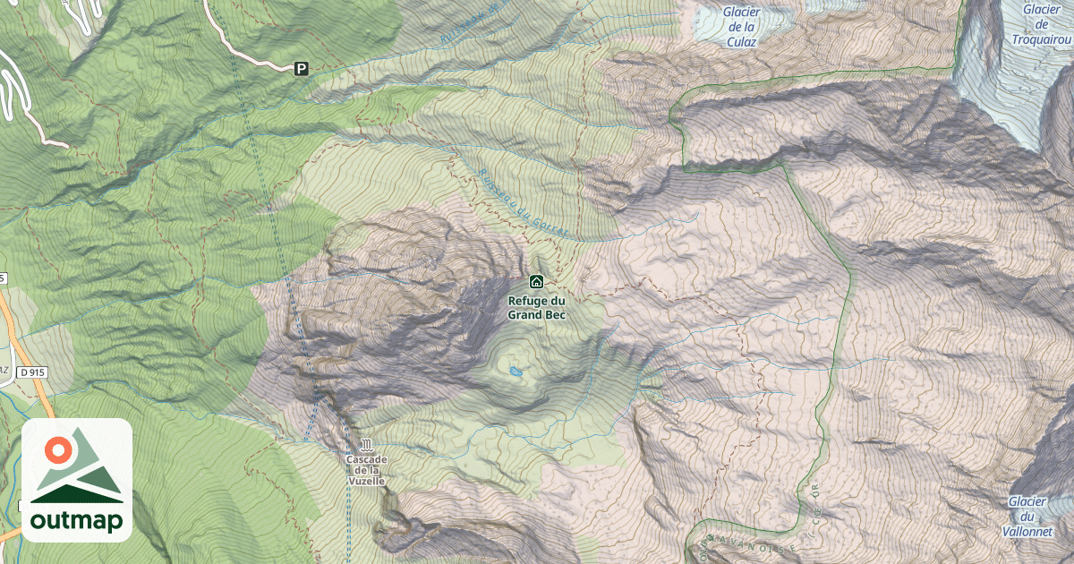 Map of Refuge du Grand Bec
