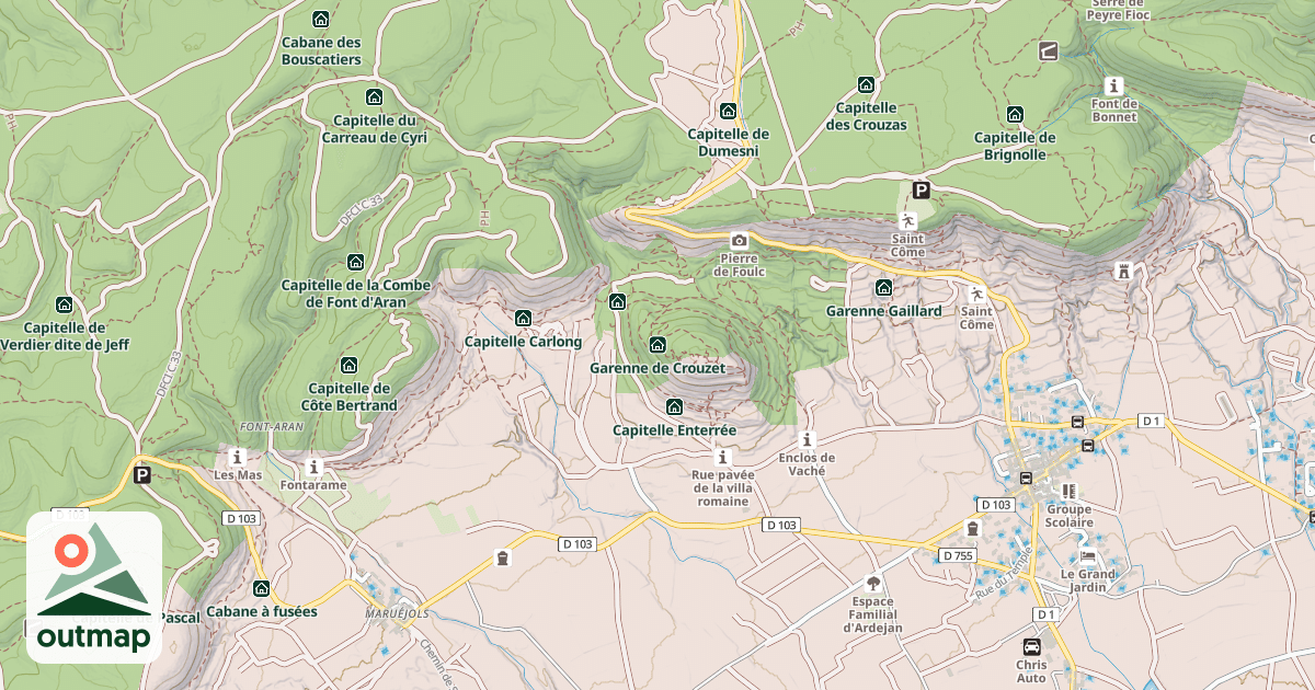 Map of Garenne de Crouzet