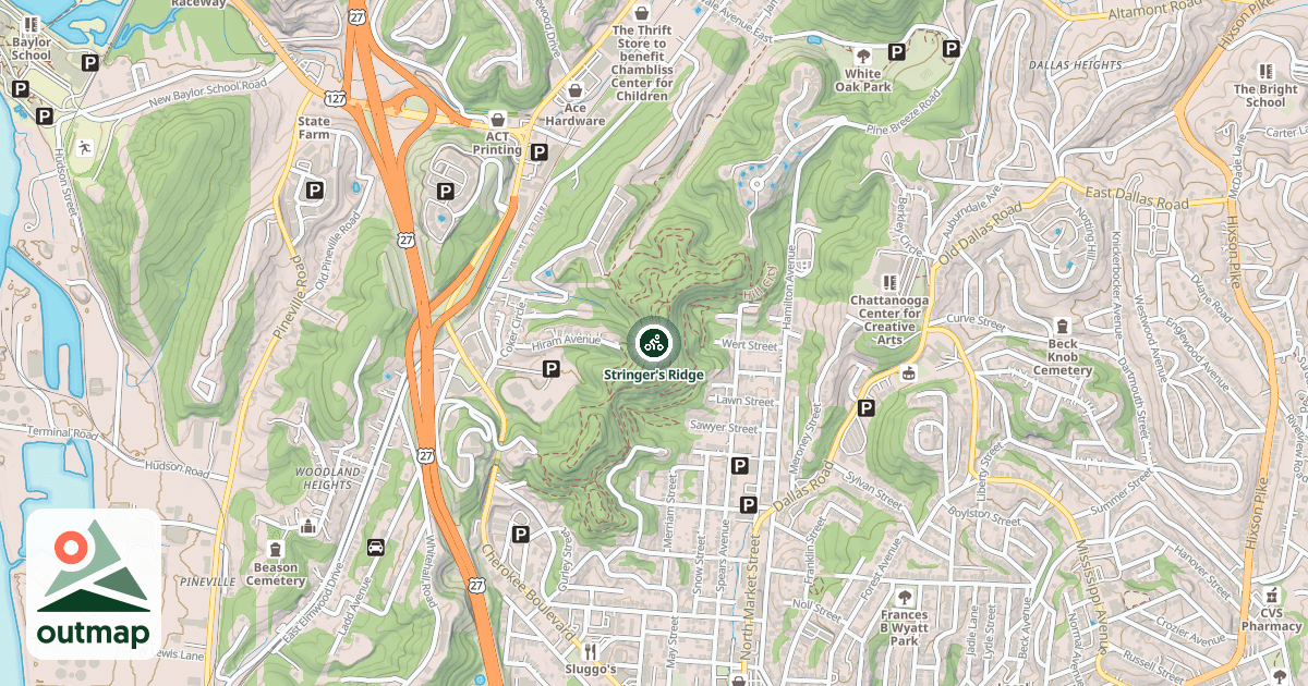 Map of Stringer's Ridge
