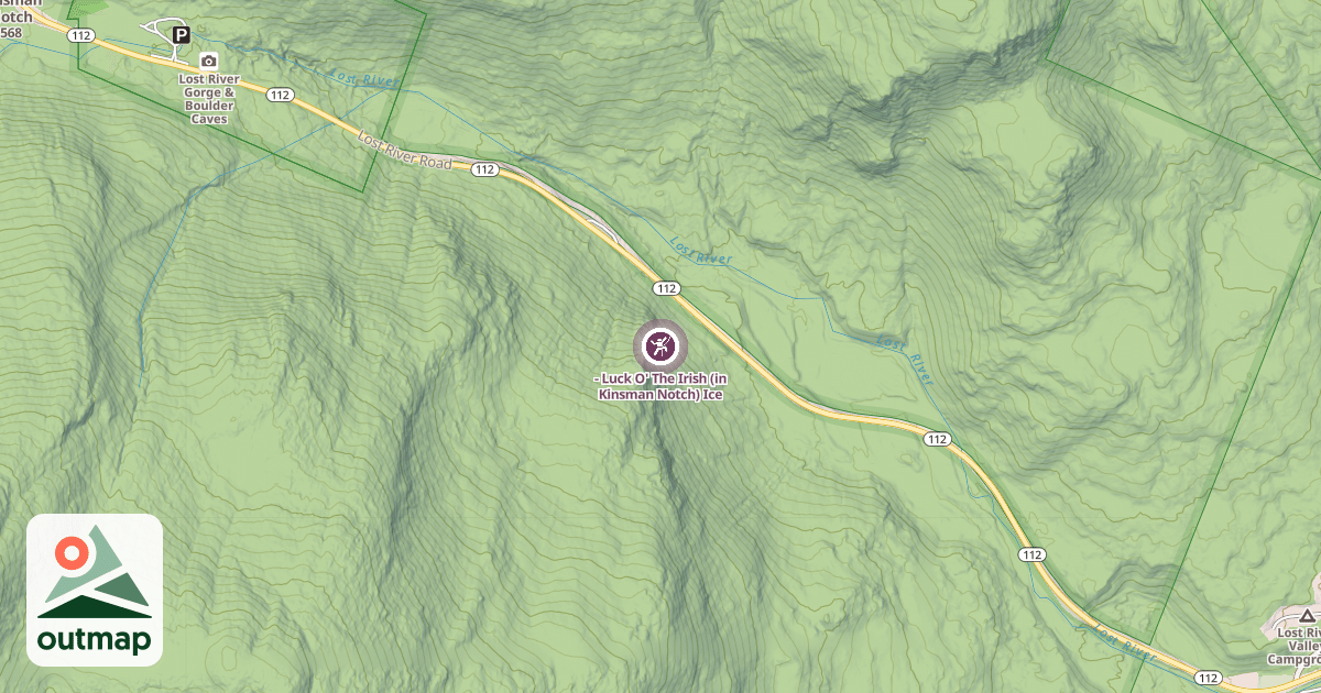 Map of - Luck O' The Irish (in Kinsman Notch) Ice
