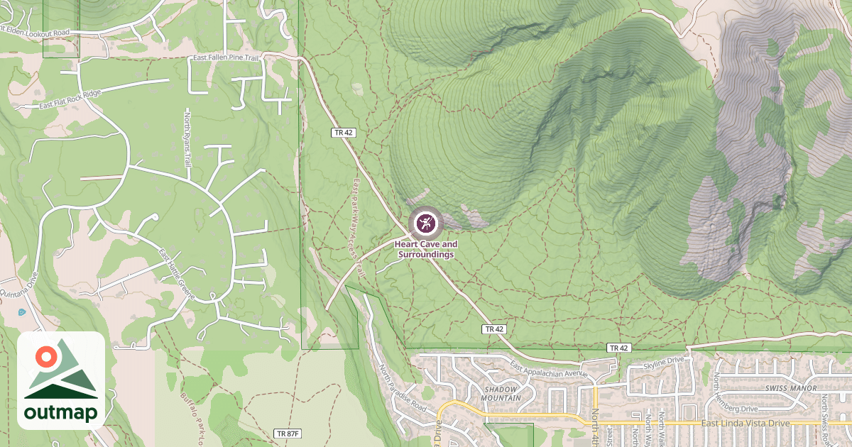Map of Heart Cave and Surroundings